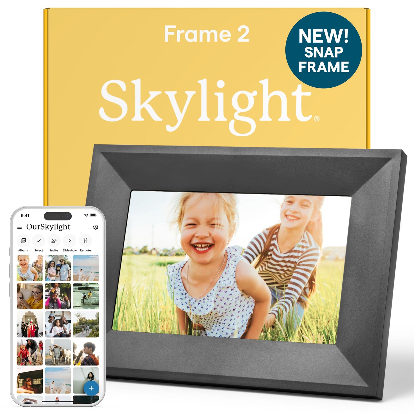 Skylight Frame – WiFi Digital Picture Frame Customer Support, Touch Screen Digital Photo Frame with Easy Setup, Photo Gifts for Parents and Grandparents - 10 Inch Black