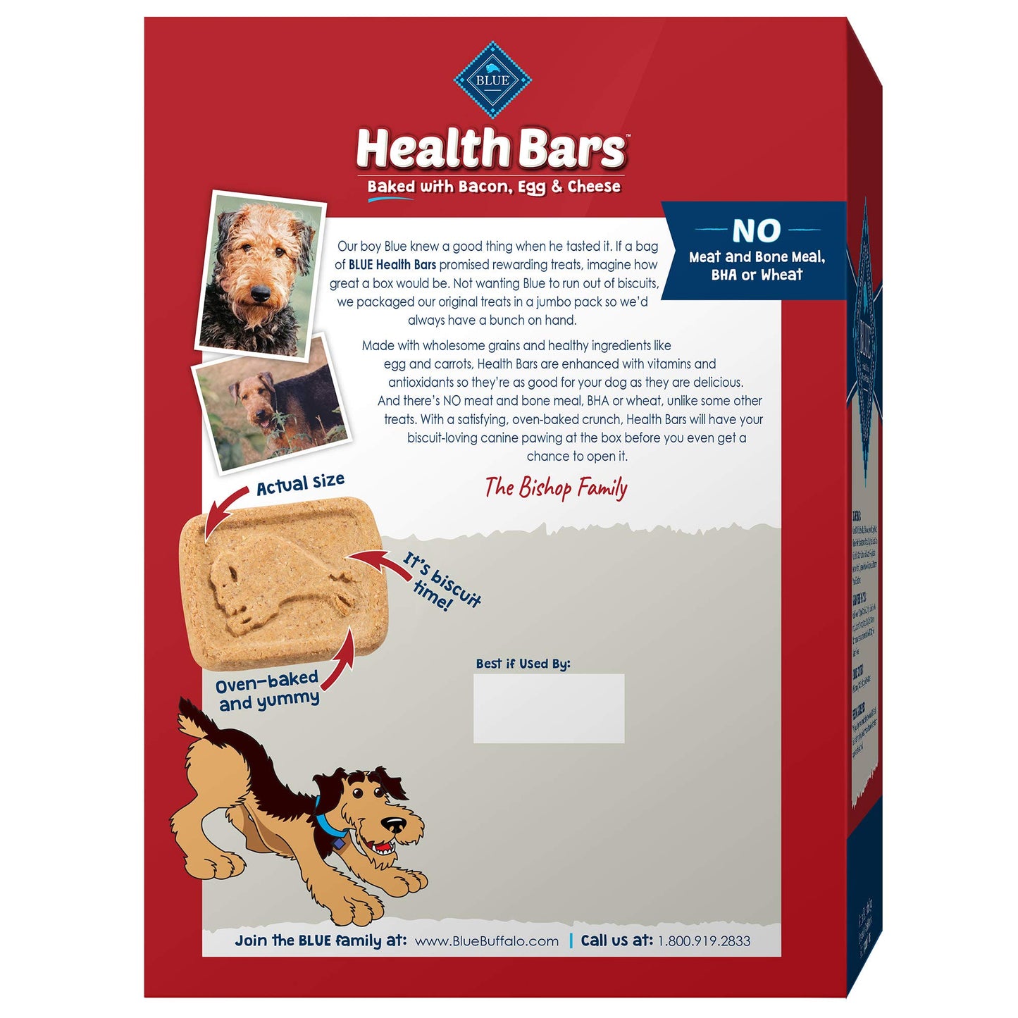 Blue Buffalo Health Bars Crunchy Dog Biscuits, Oven-Baked With Natural Ingredients, Pumpkin & Cinnamon, 16-oz Bag