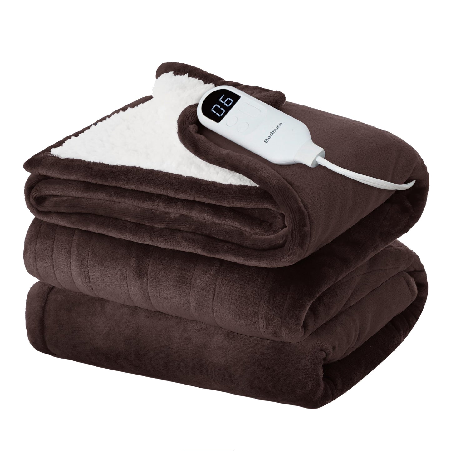 Bedsure Electric Blanket King Size - Dual Control Heated Weighted Blanket King with 10 Heat Settings, Fast Heating with 10 Time Settings (100x90 inches, Ivory)