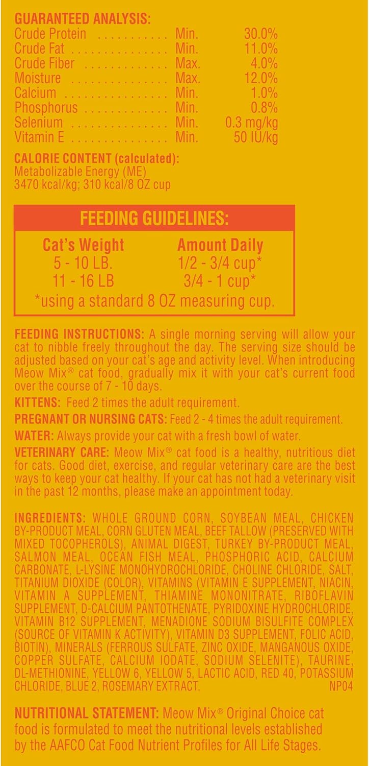 Meow Mix Original Choice Dry Cat Food, 6.3 Pound Bag