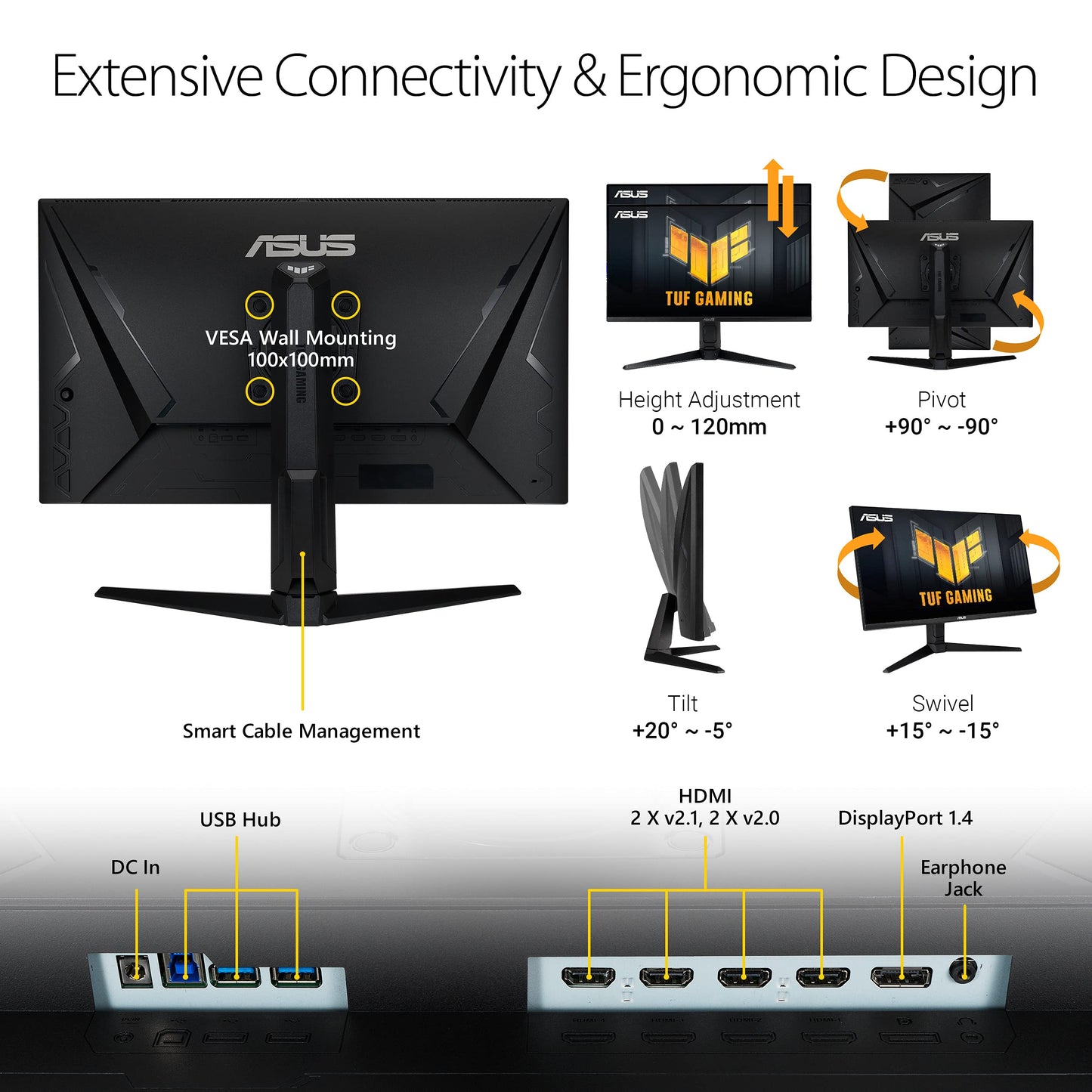 ASUS ROG Strix 32” 4K OLED Gaming Monitor (XG32UCWG) - TrueBlack Glossy OLED, Dual Mode (4K@165Hz, FHD@330Hz), 0.03ms, G-SYNC Compatible, Neo Proximity Sensor, USB-C, HDMI 2.1, 3 yr Warranty