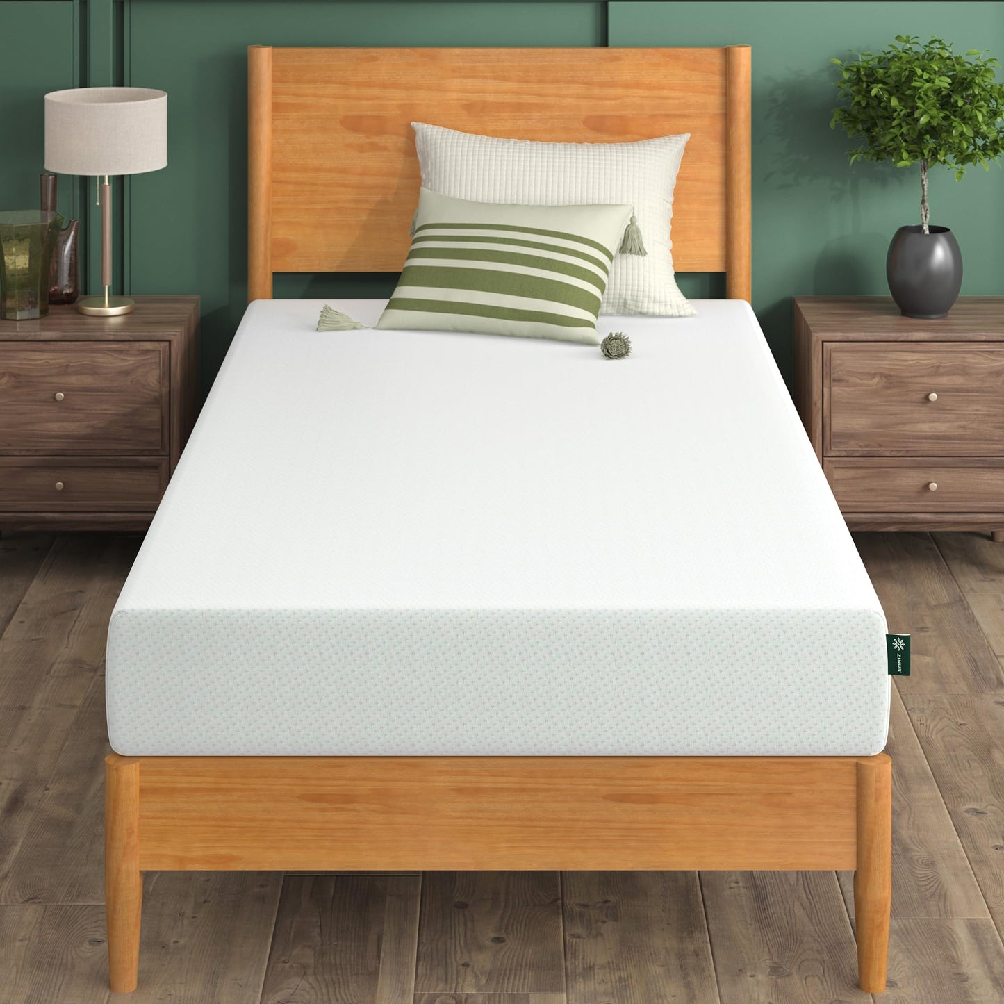 ZINUS 12 Inch King Green Tea Memory Foam Mattress [New Version], Fiberglass free, Medium Firm Feel, Zoned Pressure Relief, Certified Safe Foams & Fabric, Mattress in A Box