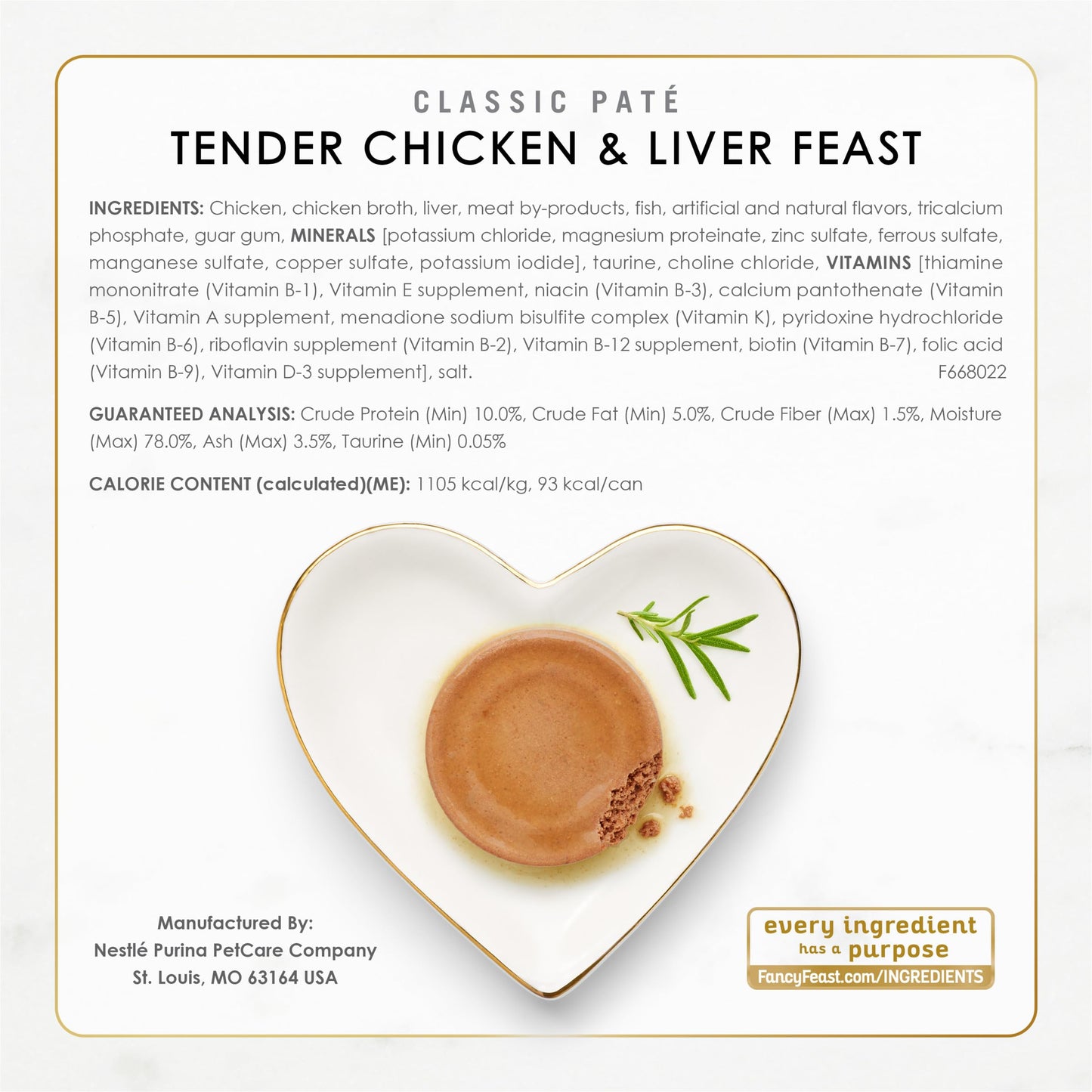 Fancy Feast Poultry and Beef Feast Classic Pate Collection Grain Free Wet Cat Food Variety Pack - (Pack of 30) 3 oz. Cans