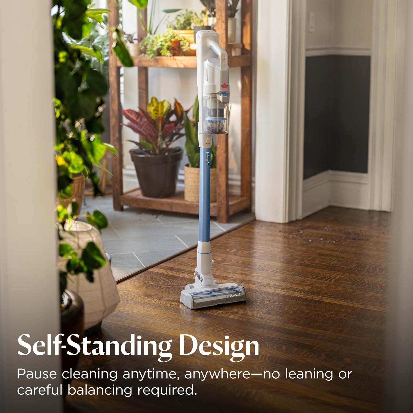 Bissell PowerClean FurFinder 200W Self-Standing Cordless Vacuum w/Tangle Free Brush Roll, Strong Suction, Removeable Battery, Wall Mount, Upholstery Tool & Bright Headlights