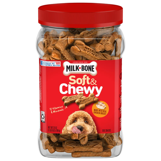 Milk-Bone Soft & Chewy Dog Treats, Beef & Filet Mignon Recipe, 25 Ounce