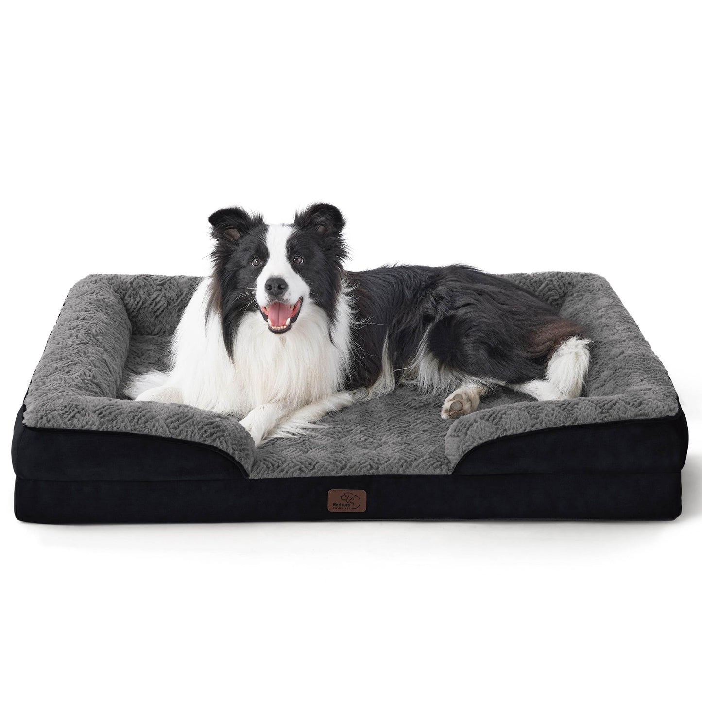 Bedsure Orthopedic Dog Beds Large Sized Dog - Washable Large Dog Cat Bed Waterproof, Comfort Dogs Couch Sofa with Washable Removable Cover, Pet Bed with Nonskid Bottom, Grey, 35"