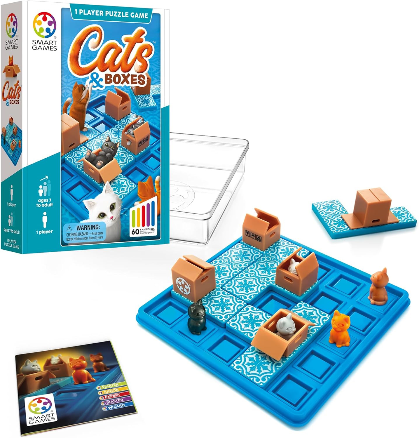 SmartGames Cats & Boxes Logic Puzzle Game with 60 Challenges for Ages 7+
