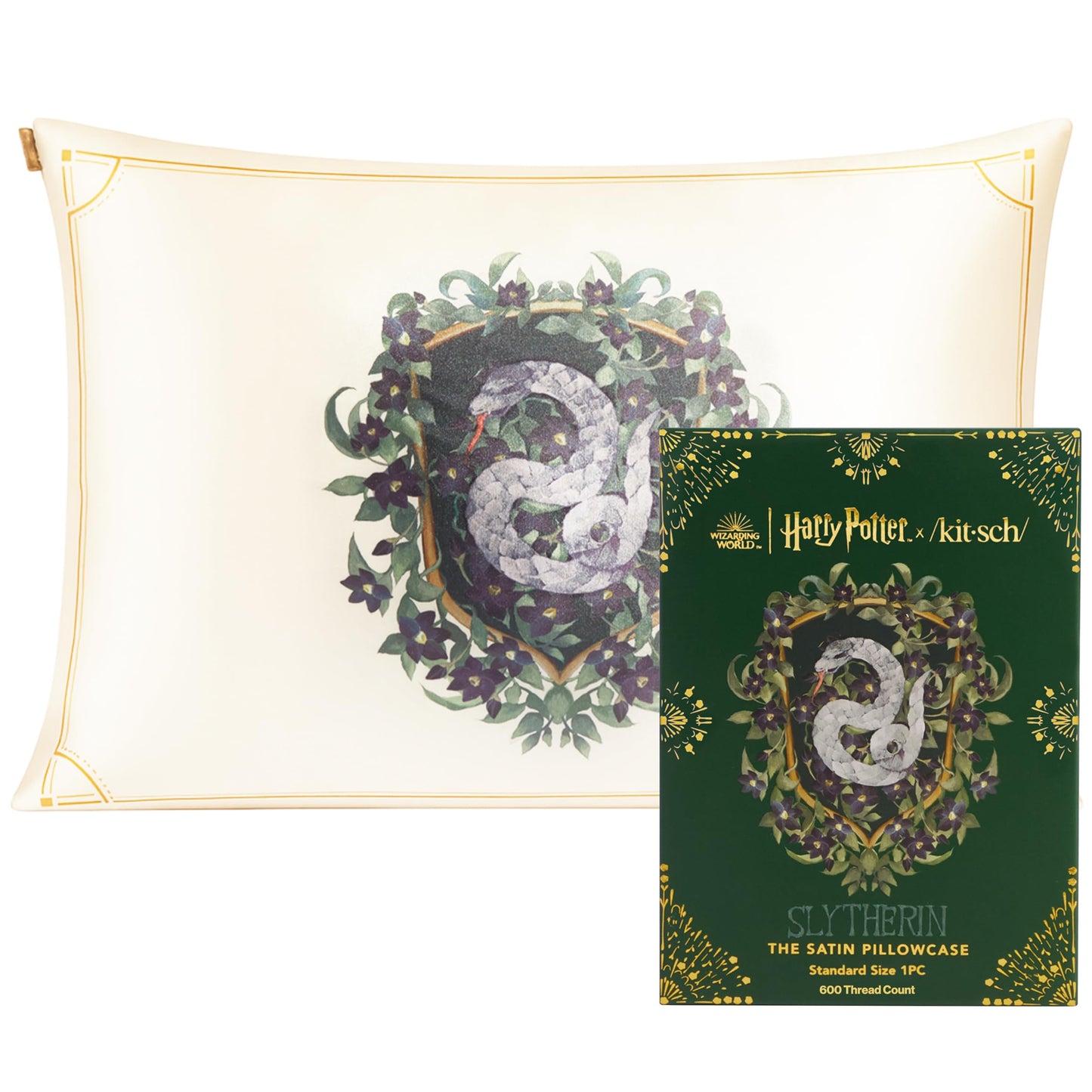 Kitsch x Elf North Pole - Satin Pillowcase with Zipper for Hair & Skin – Softer Than Silk, Cooling Pillow case, Wrinkle-Free, Machine Washable, Queen/Standard (19x26)