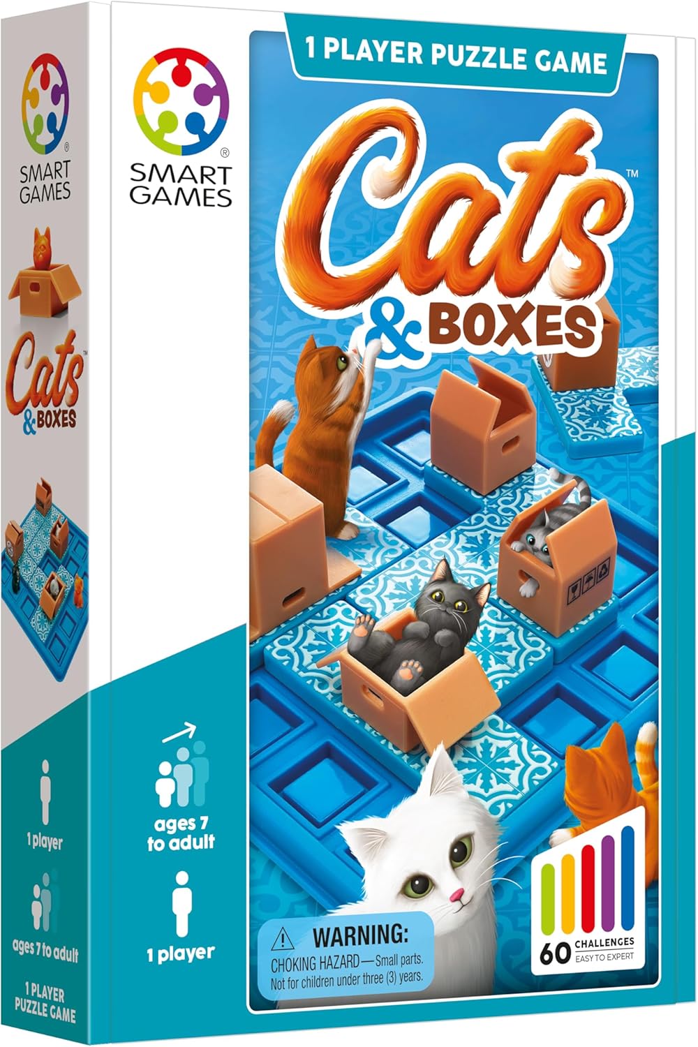 SmartGames Cats & Boxes Logic Puzzle Game with 60 Challenges for Ages 7+