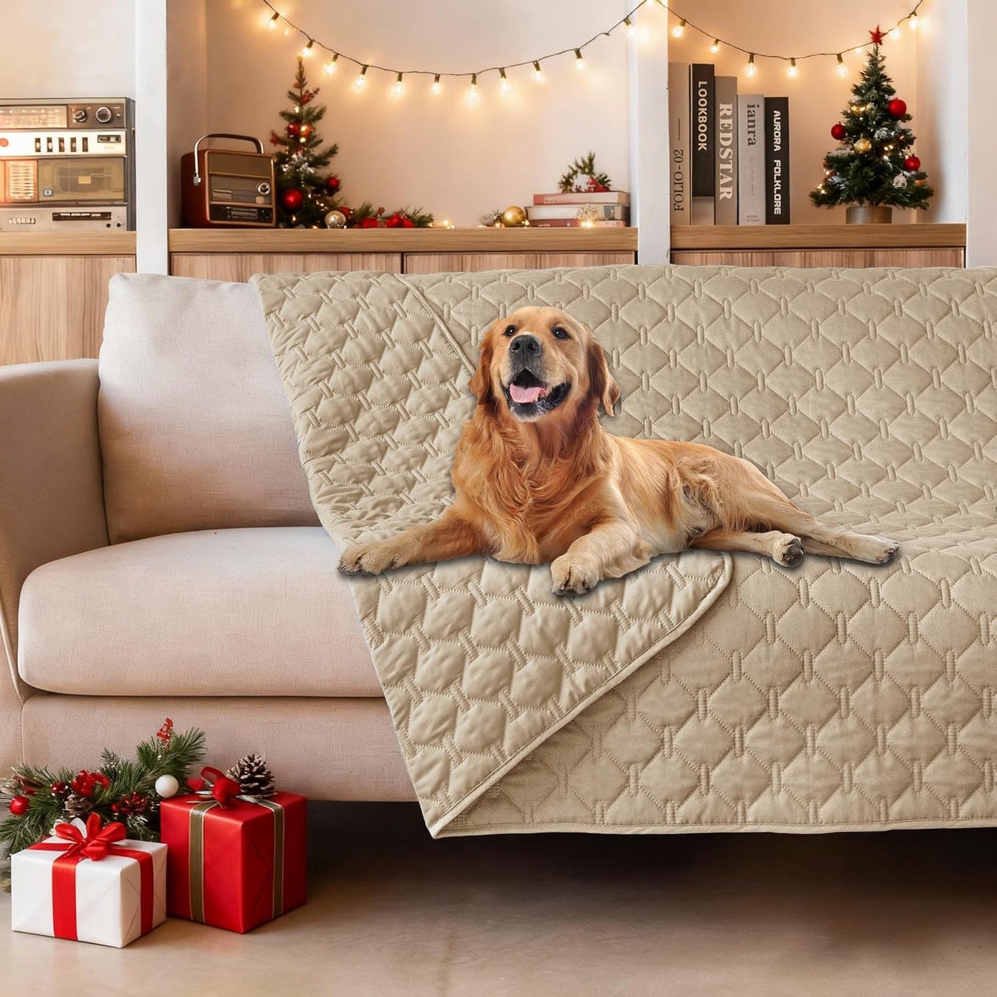 gogobunny 3X Stronger Waterproof Pet Blanket, Scratch Proof Furniture Protector for Dogs Cats, Reversible Cover 30x70 Inch, Dark Grey/Light Grey