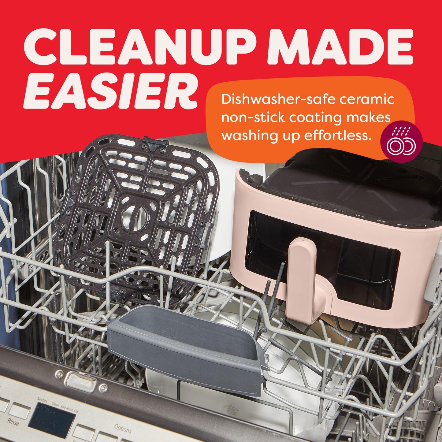 Instant Pot 4Qt VORTEX 6-in-1 Mini Air Fryer, Custom Program Options, Air Fry, Broil, Roast, Dehydrate, Bake, Reheat, Black, 4 Quarts