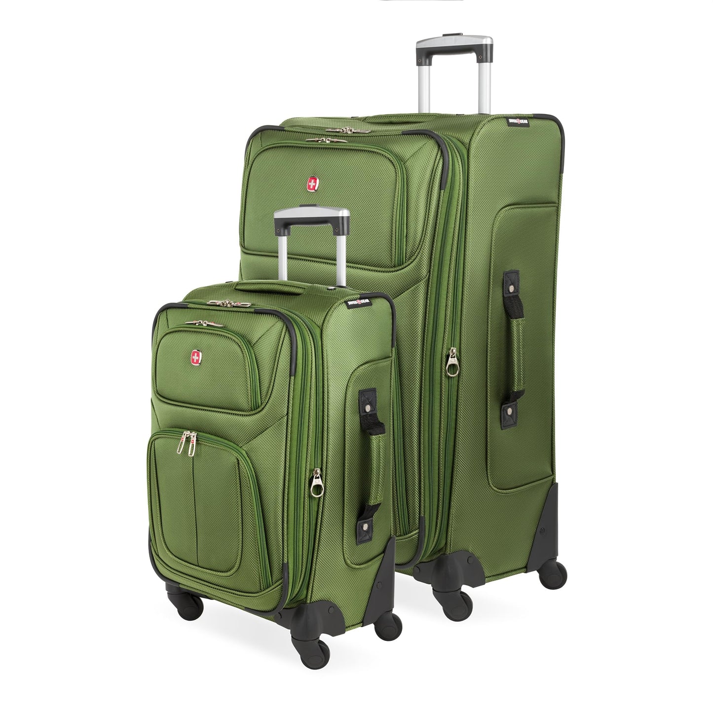SwissGear Sion Softside Expandable Luggage – Medium Checked Suitcase with 360 Degree Wheels & Retractable Handle – 25 Inch, Perfect for 1-7 Night Trips – Blue