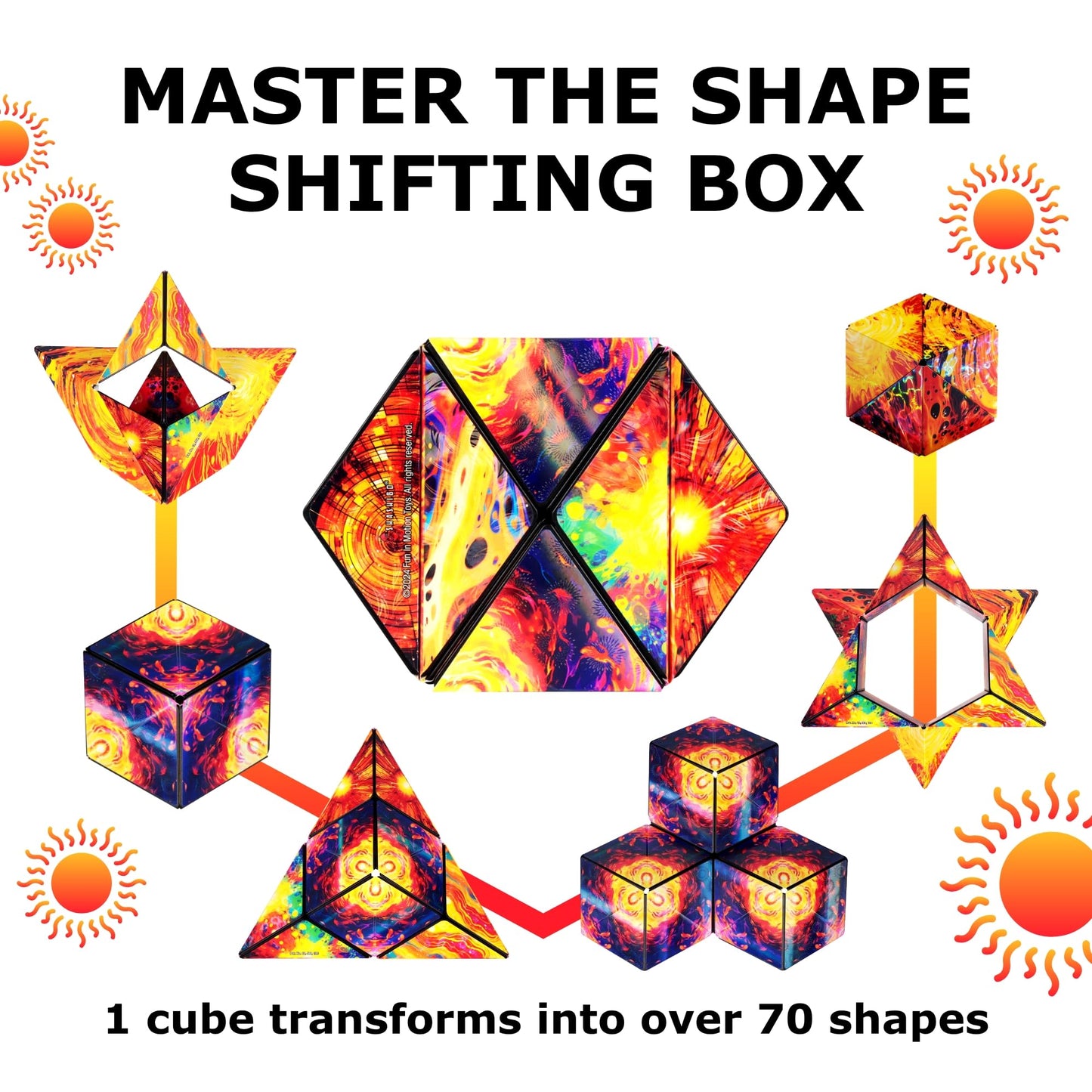 SHASHIBO Shape Shifting Box - Award-Winning Fidget Toy w/ 36 Rare Earth Magnets - Fidget Cube Transforms Into Over 70 Shapes, Sensory Toy Gift for Kids, Teens, and Adults (Vapor)