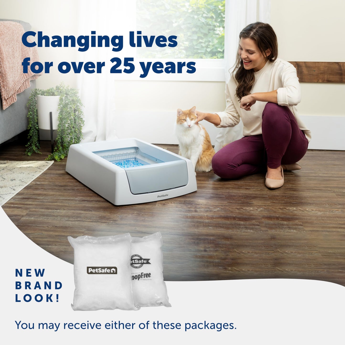 PetSafe ScoopFree Premium Crystal Cat Litter - Outperforms Clay Litter - Refill Packs - Reusable Tray Compatible - Fresh Scent - 4.3 lb Bags - 2 Pack