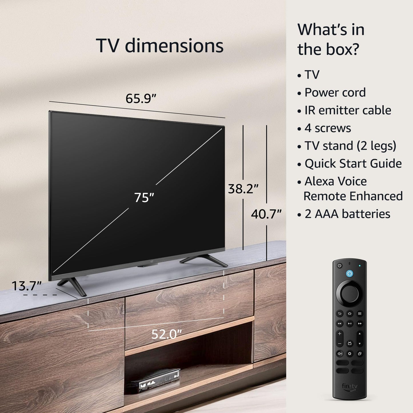 Amazon Fire TV 75" Omni Series, 4K UHD smart TV with Dolby Vision, hands-free with Alexa