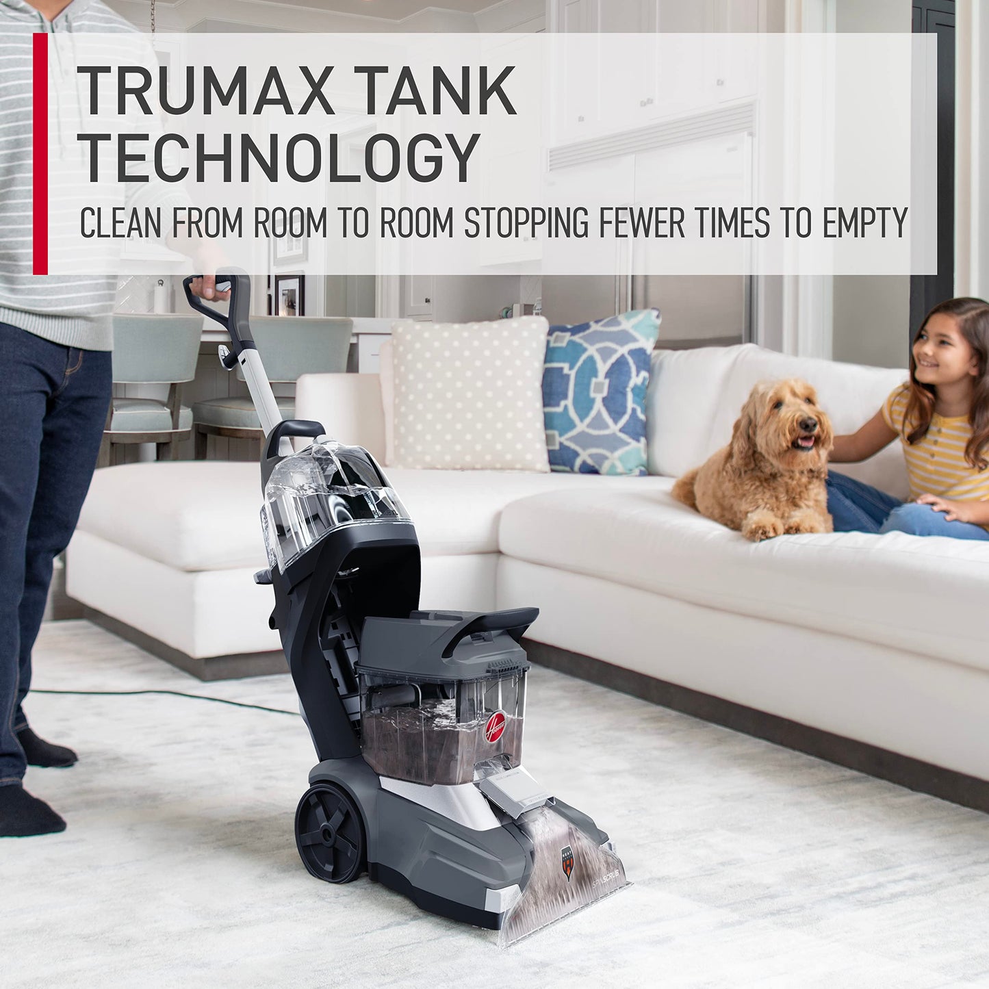 Hoover PowerScrub Deluxe Carpet Cleaner Machine for Carpet and Upholstery, Deep Cleaning Carpet Shampooer Machine with Multi-Purpose Tools, Pair Carpet Cleaner Solution