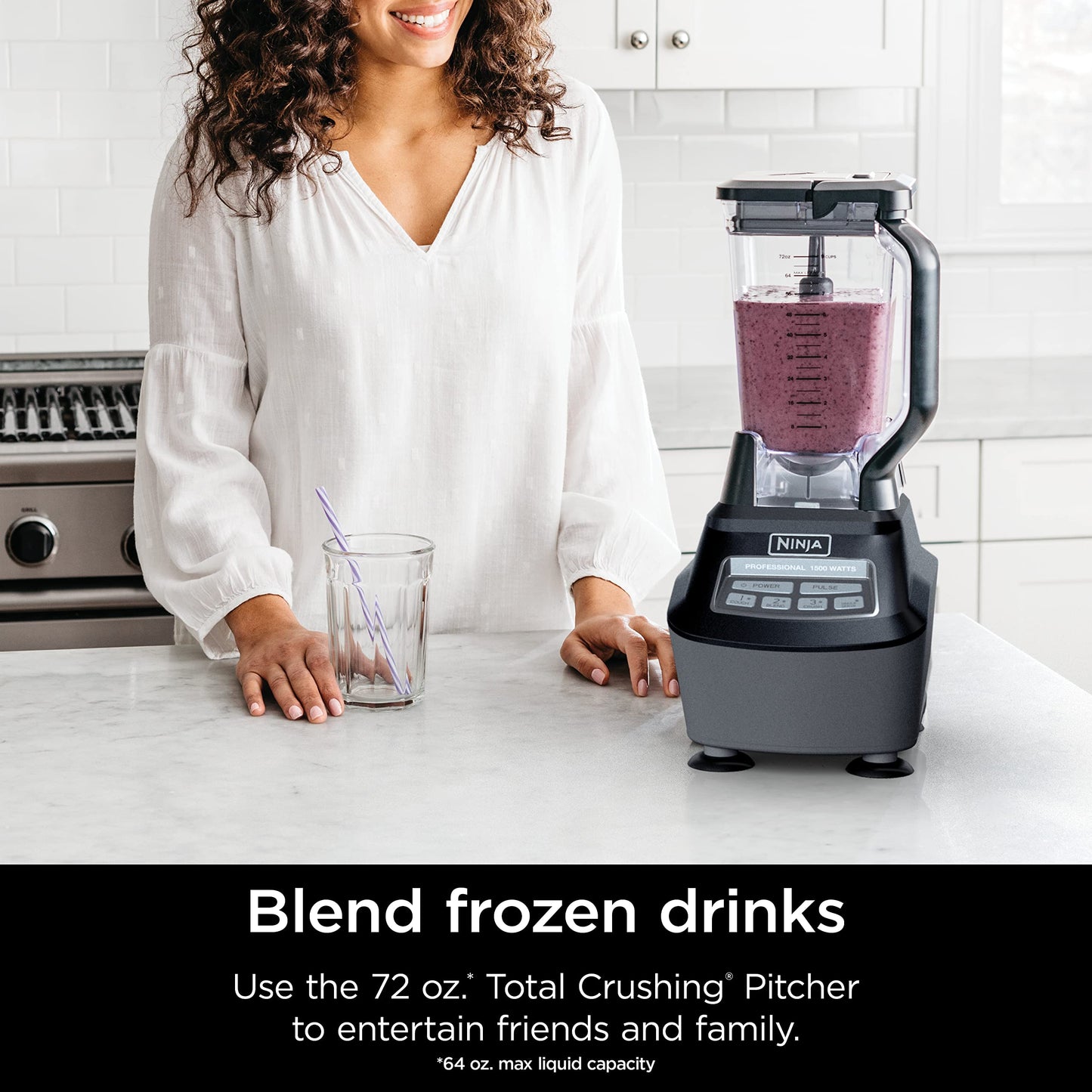 Ninja Mega Kitchen System, 1500W, 72 oz. Full-Size Blender & 8-Cup Food Processor with (2) 16 oz. To-Go Cups, Total Crushing Technology - Smoothies, Ice Crushing, Purees, Dough & More, Black, BL770