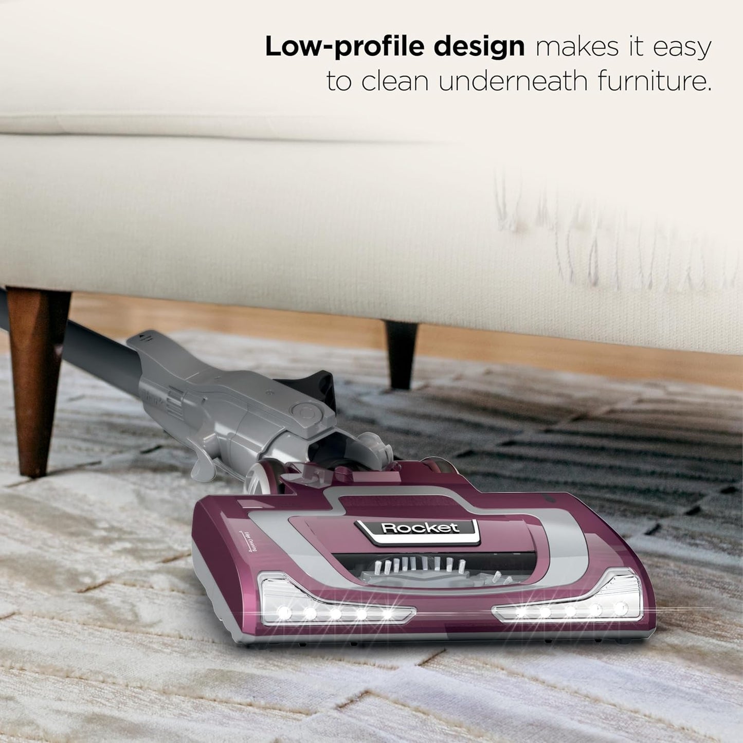 Shark HV322 Rocket Pet Plus Corded Stick Vacuum with LED Headlights, XL Dust Cup, Lightweight, Perfect for Pet Hair Pickup, Converts to a Hand Vacuum, with (2) Pet Attachments, Bordeaux/Silver