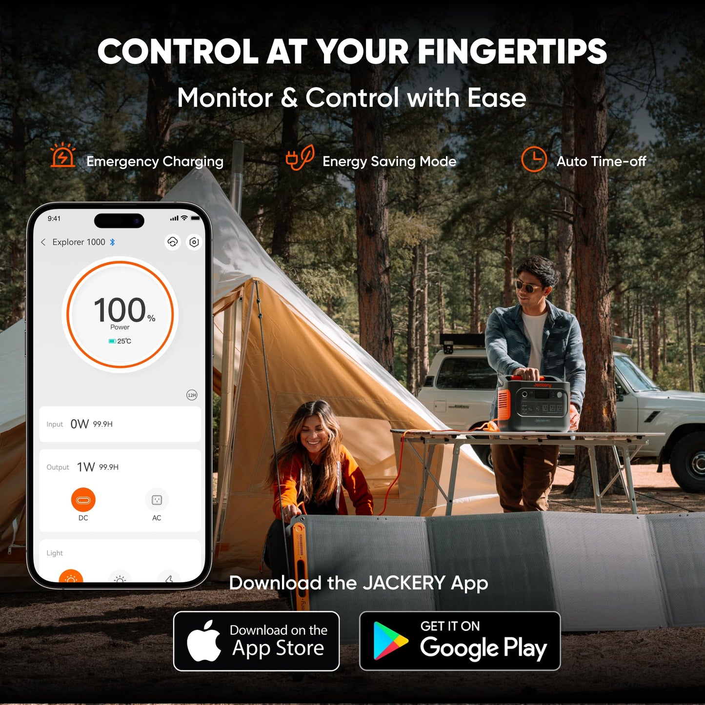 Jackery Explorer 1000 v2 Portable Power Station,1070Wh LiFePO4 Battery,1500W AC/100W USB-C Output, 1 Hr Fast Charge, Solar Generator for Camping,Emergency, RV, Off-Grid Living(Solar Panel Optional)