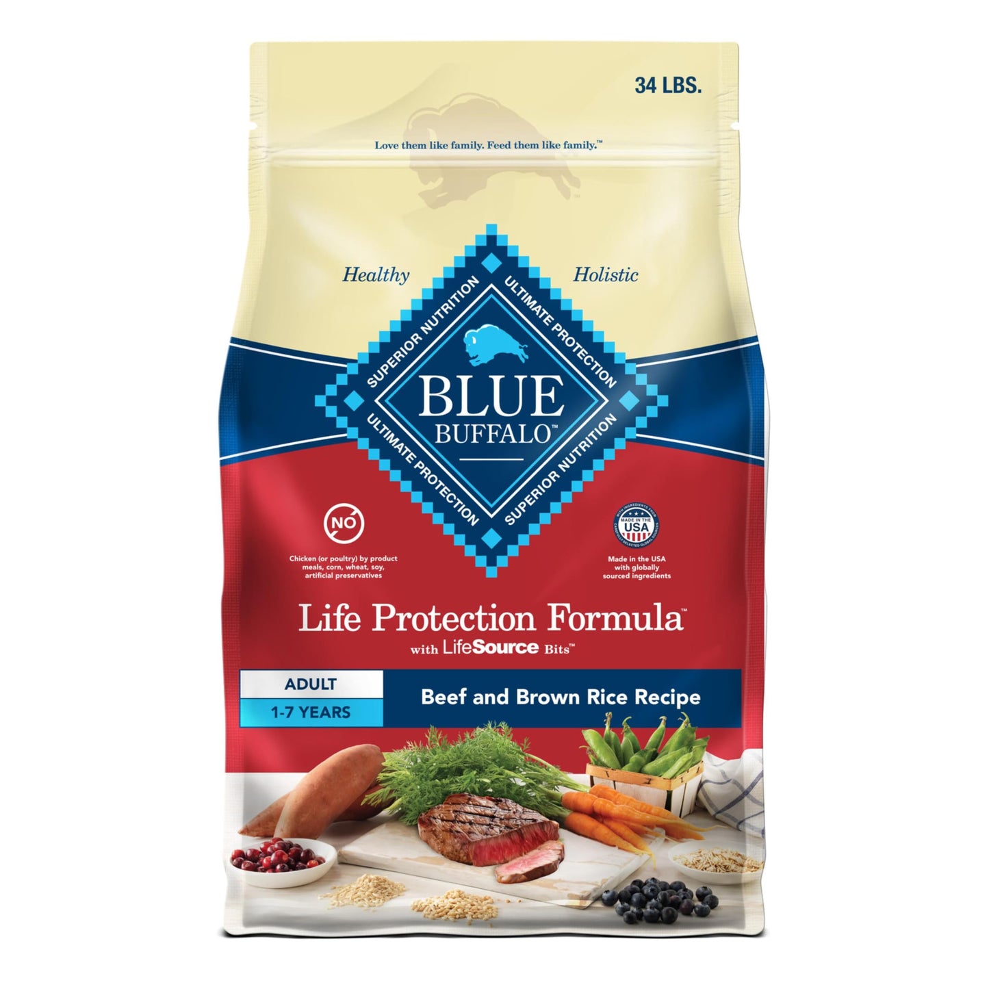 Blue Buffalo Life Protection Formula Natural Adult Small Breed Dry Dog Food, Chicken and Brown Rice 5-lb Trial Size Bag