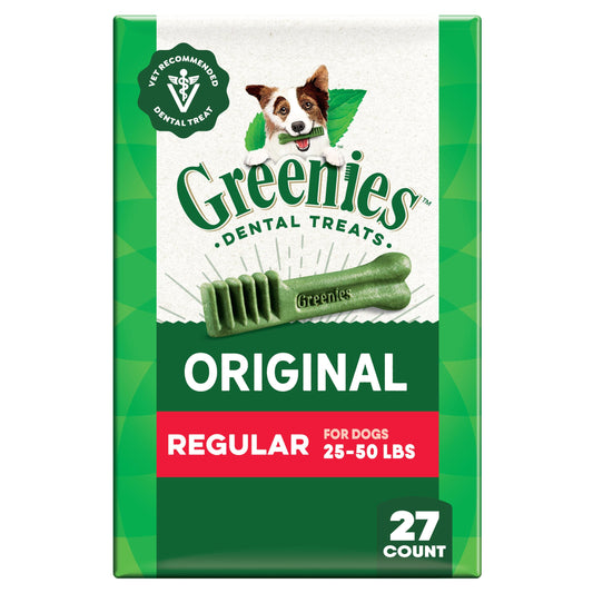 Greenies Veterinarian-Recommended Adult Natural Dental Dog Treats Regular Size, Original Flavor, 36 oz. Pack, 36 Count