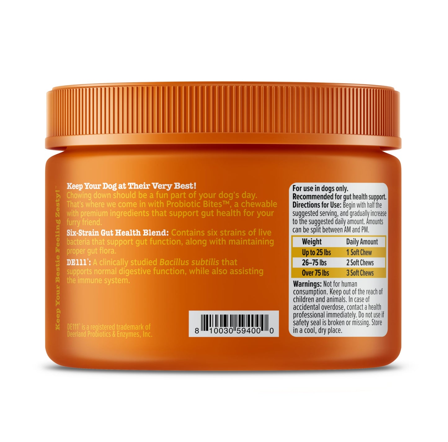 Zesty Paws Probiotics for Dogs - Digestive Enzymes for Gut Flora, Digestive Health, Diarrhea & Bowel Support - Clinically Studied DE111 - Dog Supplement Soft Chew for Pet Immune System - Pumpkin