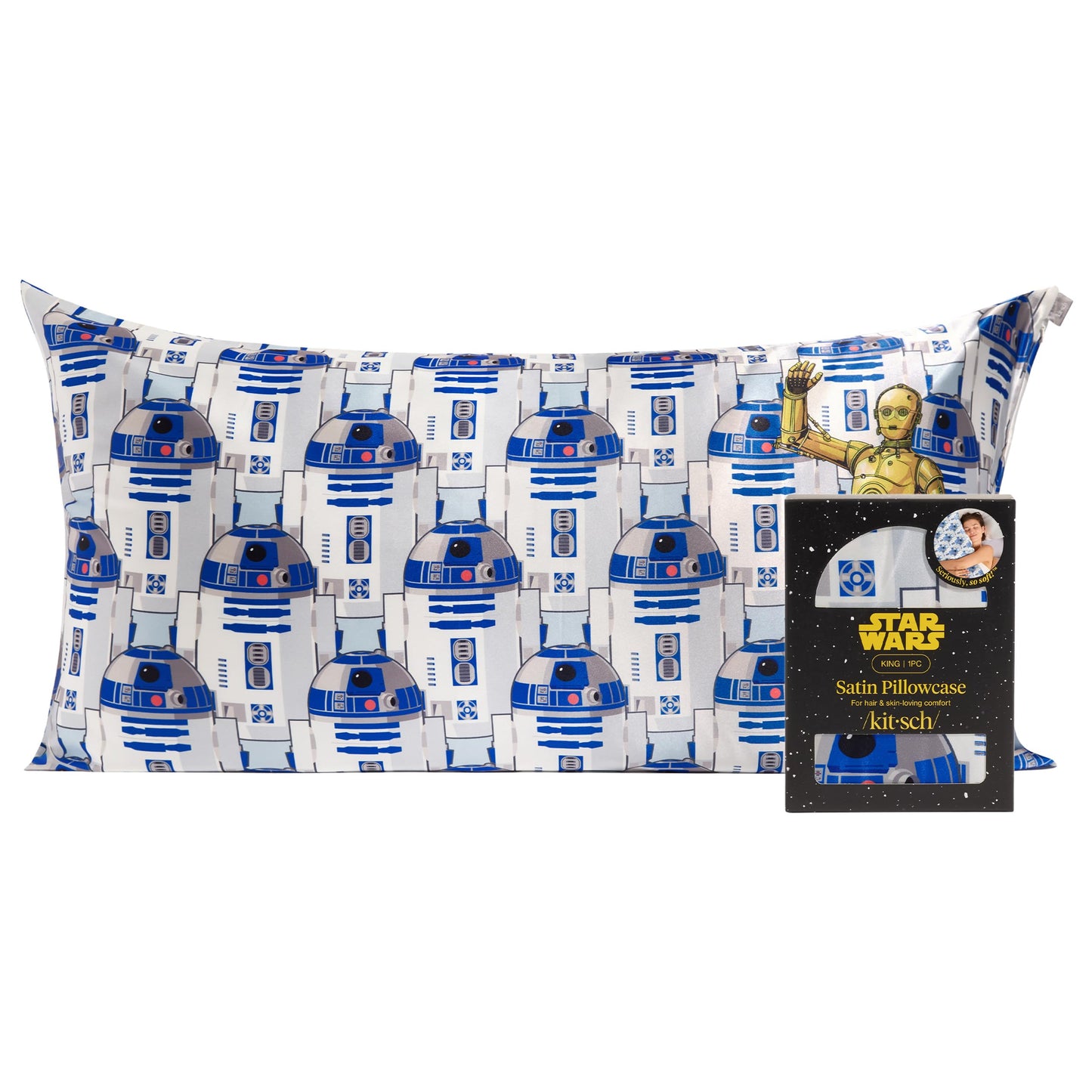 Kitsch x Elf North Pole - Satin Pillowcase with Zipper for Hair & Skin – Softer Than Silk, Cooling Pillow case, Wrinkle-Free, Machine Washable, Queen/Standard (19x26)