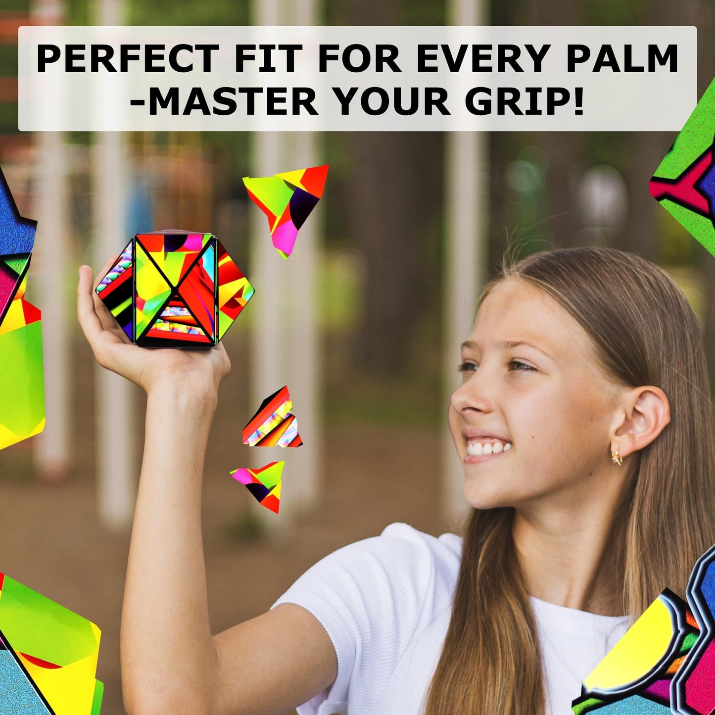 SHASHIBO Shape Shifting Box - Award-Winning Fidget Toy w/ 36 Rare Earth Magnets - Fidget Cube Transforms Into Over 70 Shapes, Sensory Toy Gift for Kids, Teens, and Adults (Vapor)