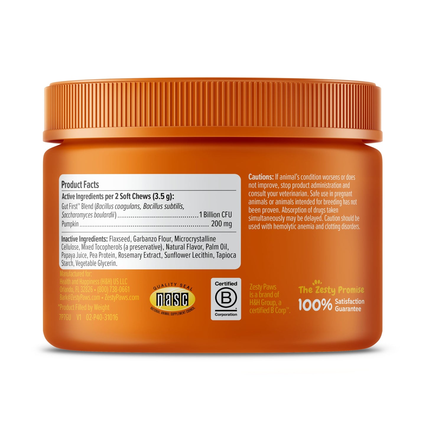 Zesty Paws Probiotics for Dogs - Digestive Enzymes for Gut Flora, Digestive Health, Diarrhea & Bowel Support - Clinically Studied DE111 - Dog Supplement Soft Chew for Pet Immune System - Pumpkin