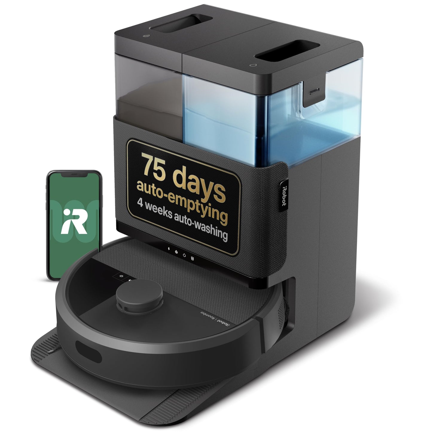 iRobot Roomba Plus 405 (G185) Combo Robot Vacuum & Mop with AutoWash Dock - Spinning Mop Pads, Self-Empties, Pad Washing & Drying, Self-Cleaning, Pad-Lift, LiDAR Navigation