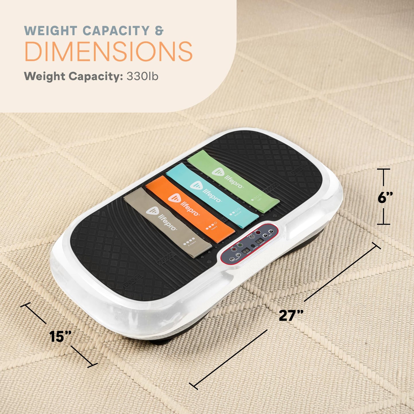 Lifepro Waver Vibration Plate Exercise Machine for Lymphatic Drainage, Muscle Activation, Full-Body Workout Vibrating Platform with Loop Bands, Fitness Equipment for Strength Toning & Fat Loss