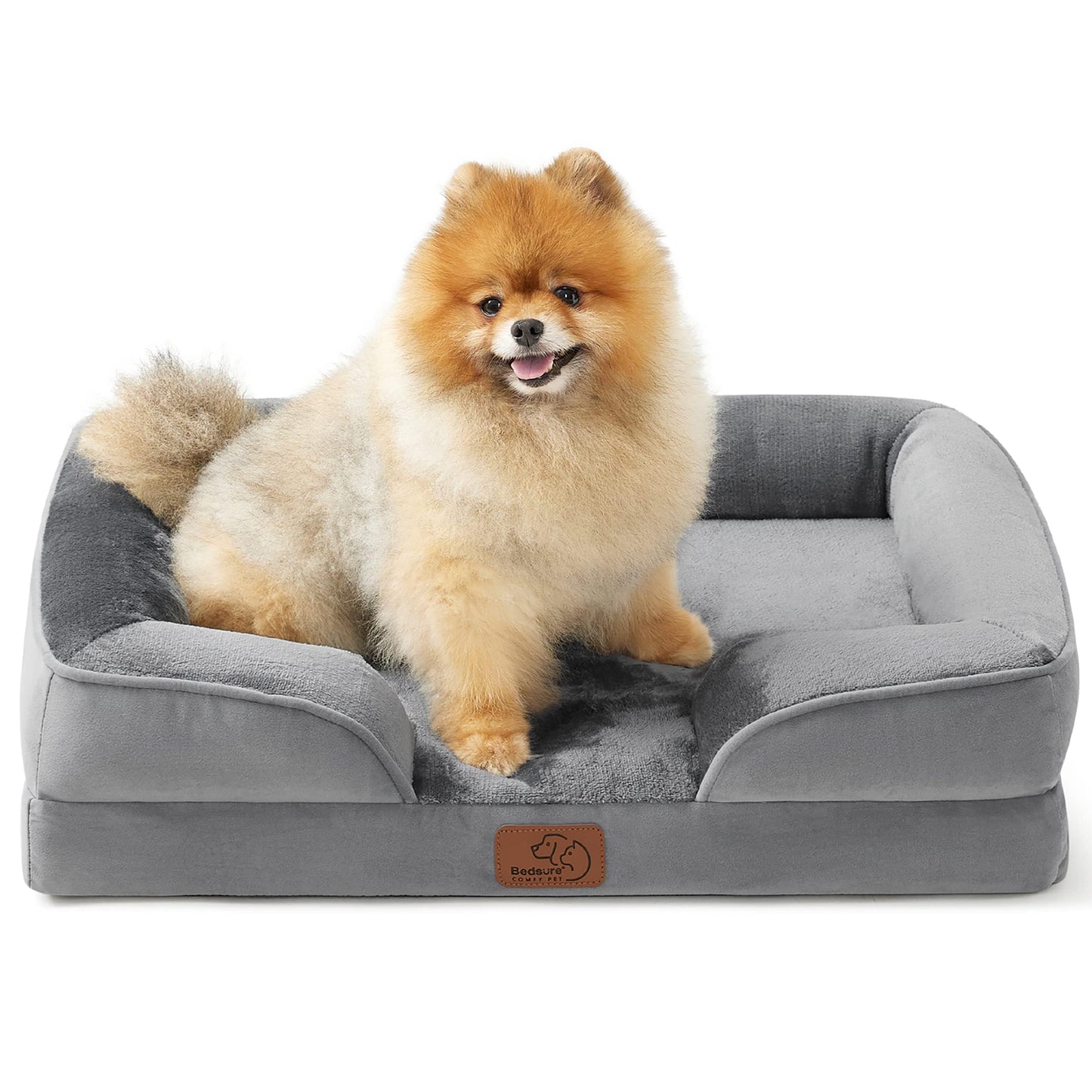Bedsure Orthopedic Dog Beds Large Sized Dog - Washable Large Dog Cat Bed Waterproof, Comfort Dogs Couch Sofa with Washable Removable Cover, Pet Bed with Nonskid Bottom, Grey, 35"