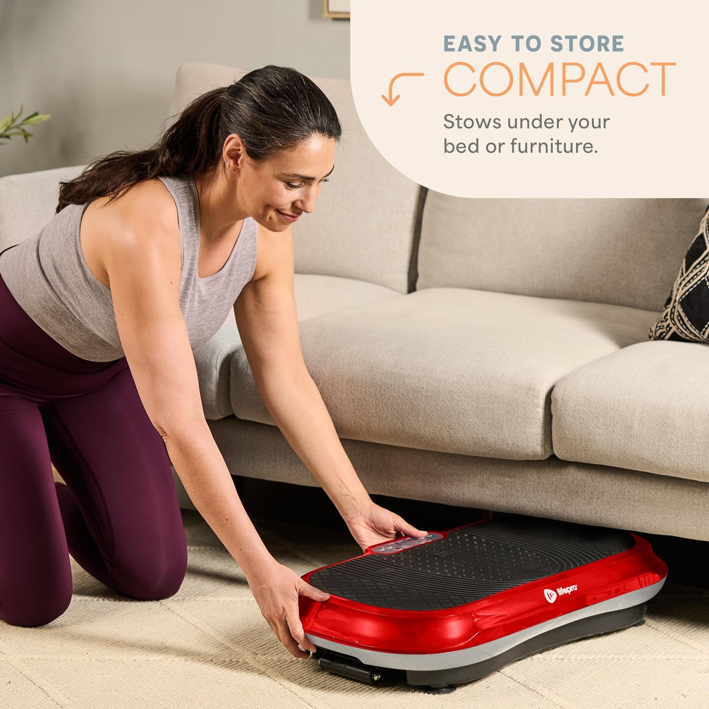 Lifepro Waver Vibration Plate Exercise Machine for Lymphatic Drainage, Muscle Activation, Full-Body Workout Vibrating Platform with Loop Bands, Fitness Equipment for Strength Toning & Fat Loss