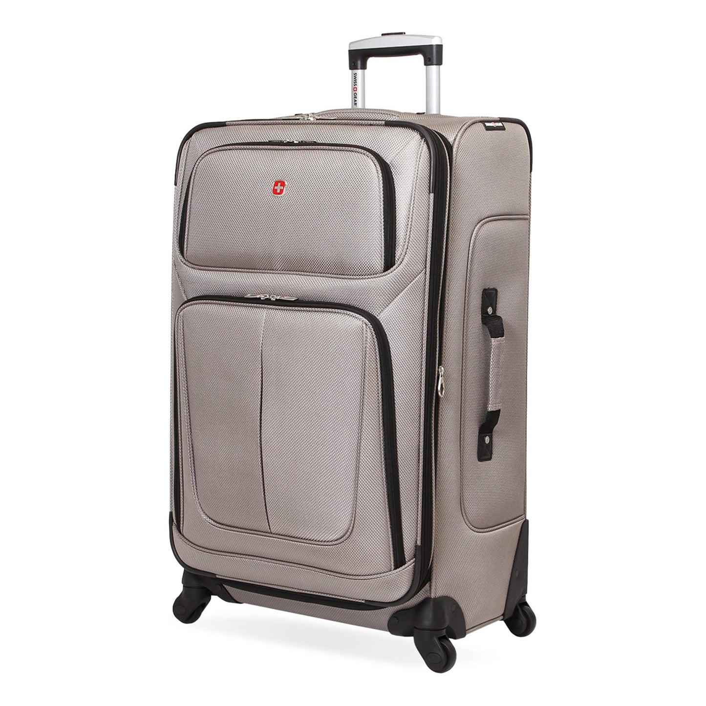 SwissGear Sion Softside Expandable Luggage – Medium Checked Suitcase with 360 Degree Wheels & Retractable Handle – 25 Inch, Perfect for 1-7 Night Trips – Blue