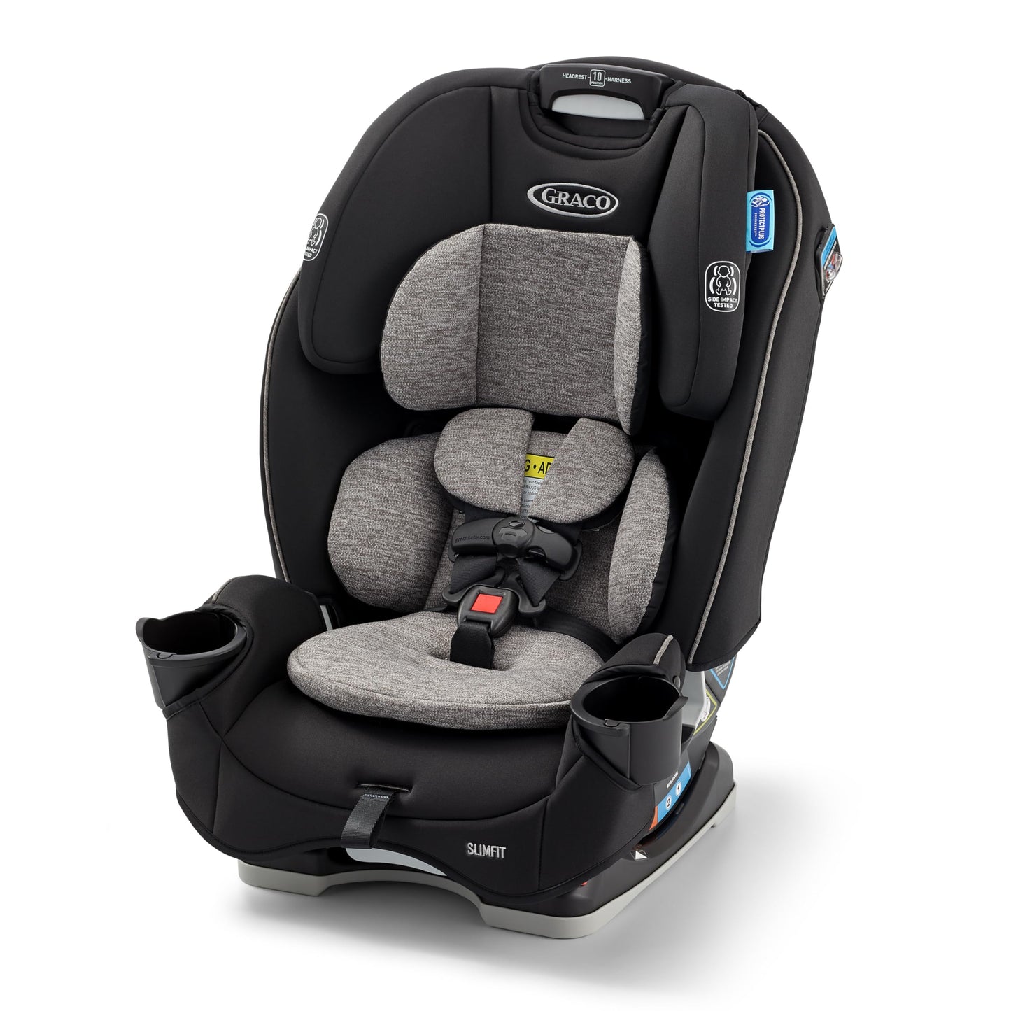 Graco Slimfit 3-in-1 Convertible Car Seat, Ultra-Space-Saving Design, Jarret, Suitable for Rear and Forward-Facing, Highback Booster Seat with 10-Position Headrest