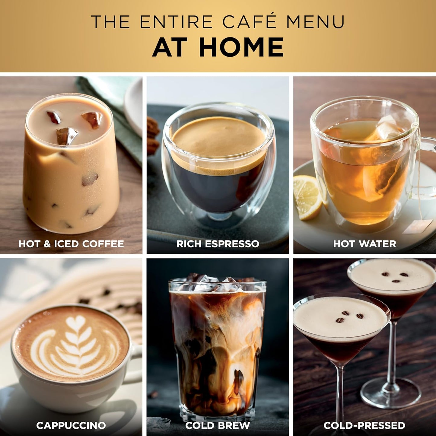 Ninja Luxe Café Pro Series, Espresso Machine, Drip Coffee, Cold Brew, Hot Water, Integrated Tamper, Built-in Grinder, Hands-Free Frother for Cappuccinos, Lattes, Americanos, Dairy or Non-Dairy, ES701