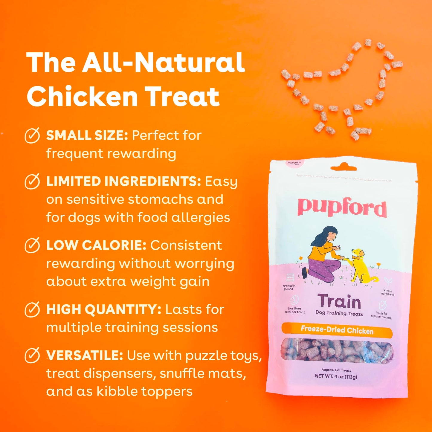 Pupford Freeze Dried Training Treats for Dogs & Puppies, 475+ Three Ingredient Bites (Beef Liver, 4 oz)