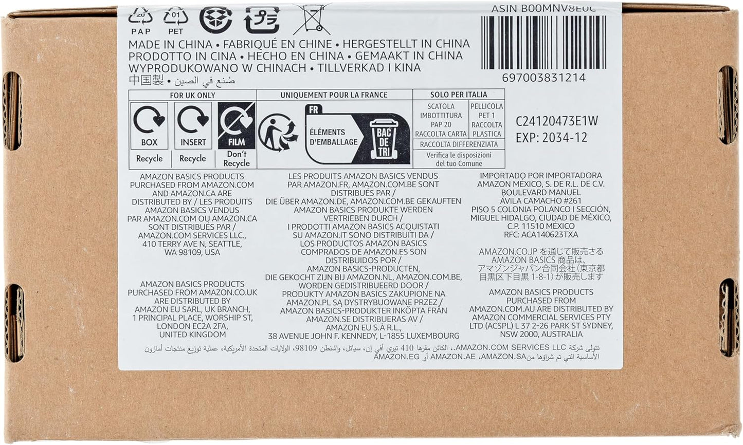 Amazon Basics 100-Pack AA Alkaline High-Performance Batteries, 1.5 Volt, 10-Year Shelf Life