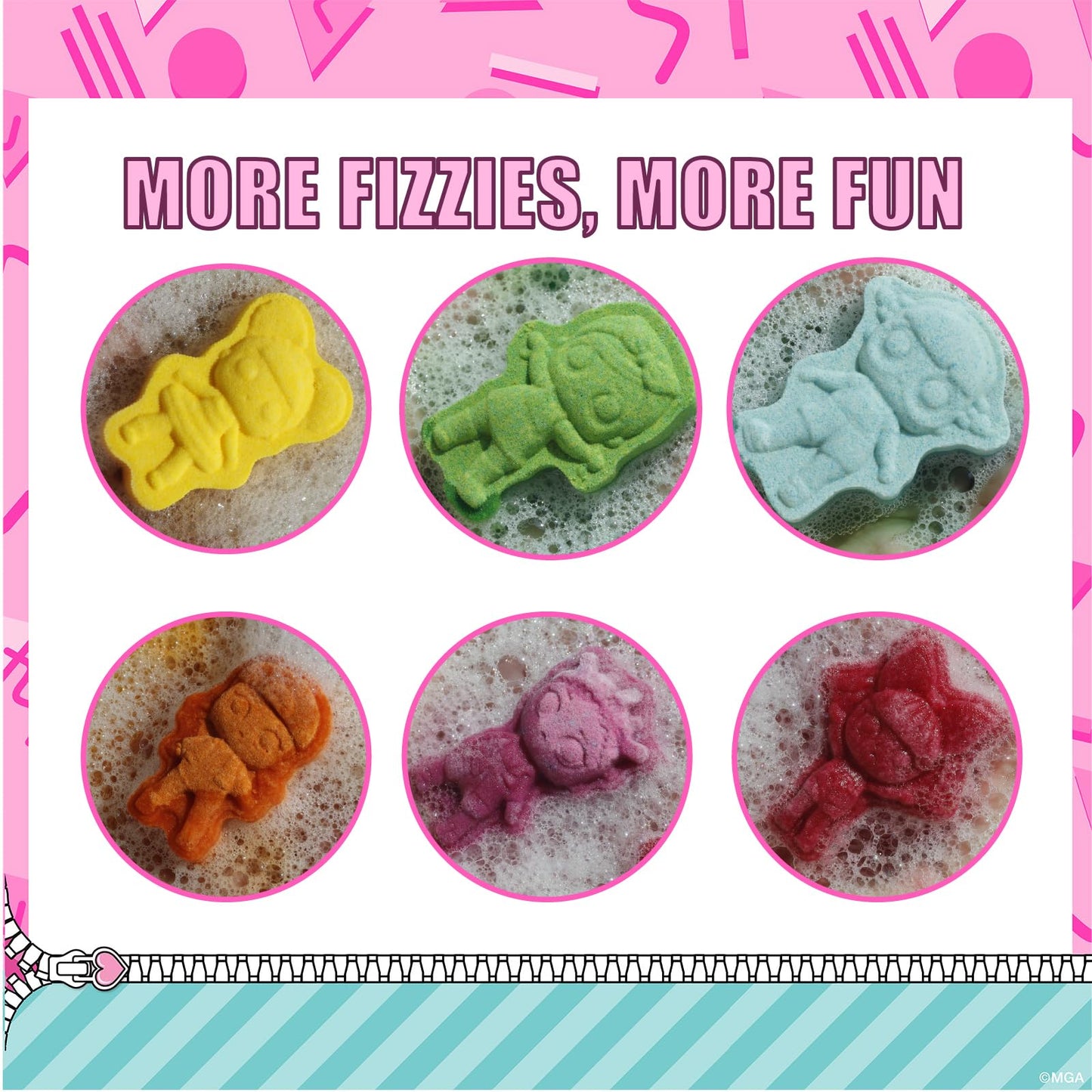 Hot Wheels 6 Piece Bath Bombs for Kids, Bubble Gum Scented, Bath Toys for Kids, Ages 3+, by Townley Girl