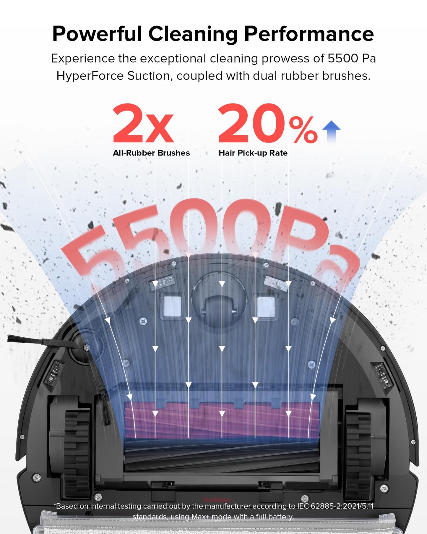 roborock Q10 S5+ Robot Vacuum and Mop, 10,000Pa Suction, Upgraded from Q8 max+, 70 Days Self-Emptying, Obstacle Avoidance, Sonic Mopping, Dual Anti-Tangle Design, Auto Mop Lifting, Ideal for Pet Hair