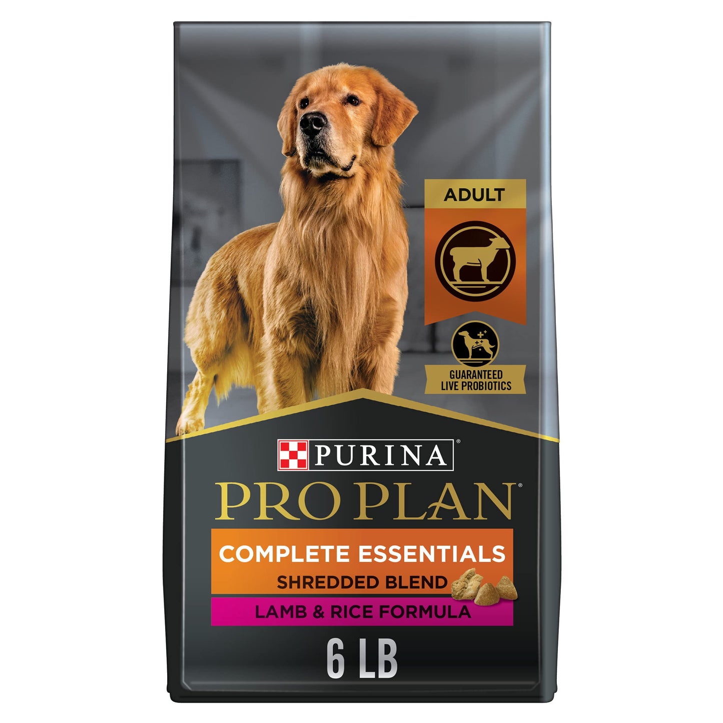 Purina Pro Plan Complete Essentials Shredded Blend Chicken and Rice Dog Food Dry Formula with Probiotics for Dogs - 35 lb. Bag