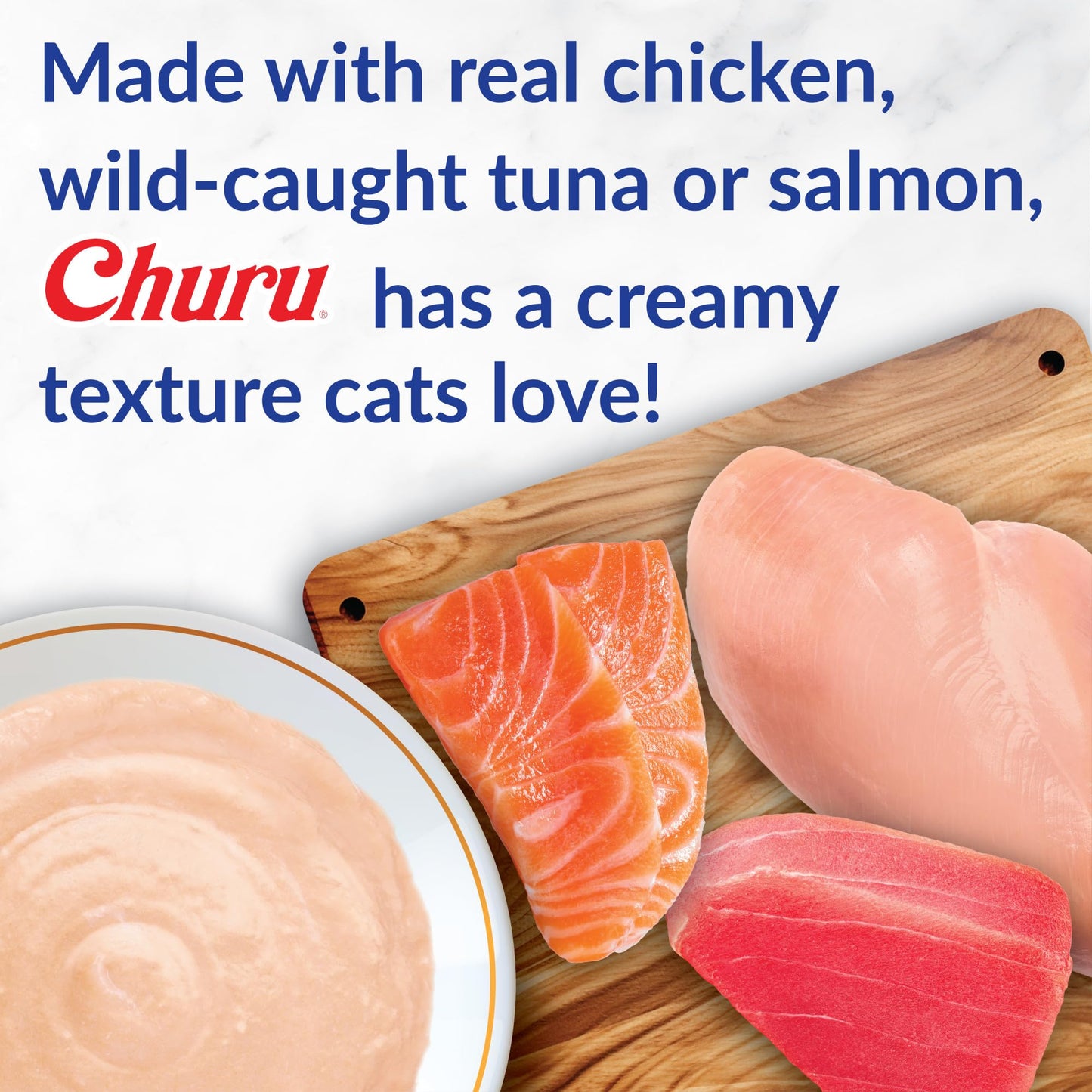INABA Churu Cat Treats, Grain-Free, Lickable, Squeezable Creamy Purée Cat Treat/Topper, 60 Servings, Chicken Variety Box
