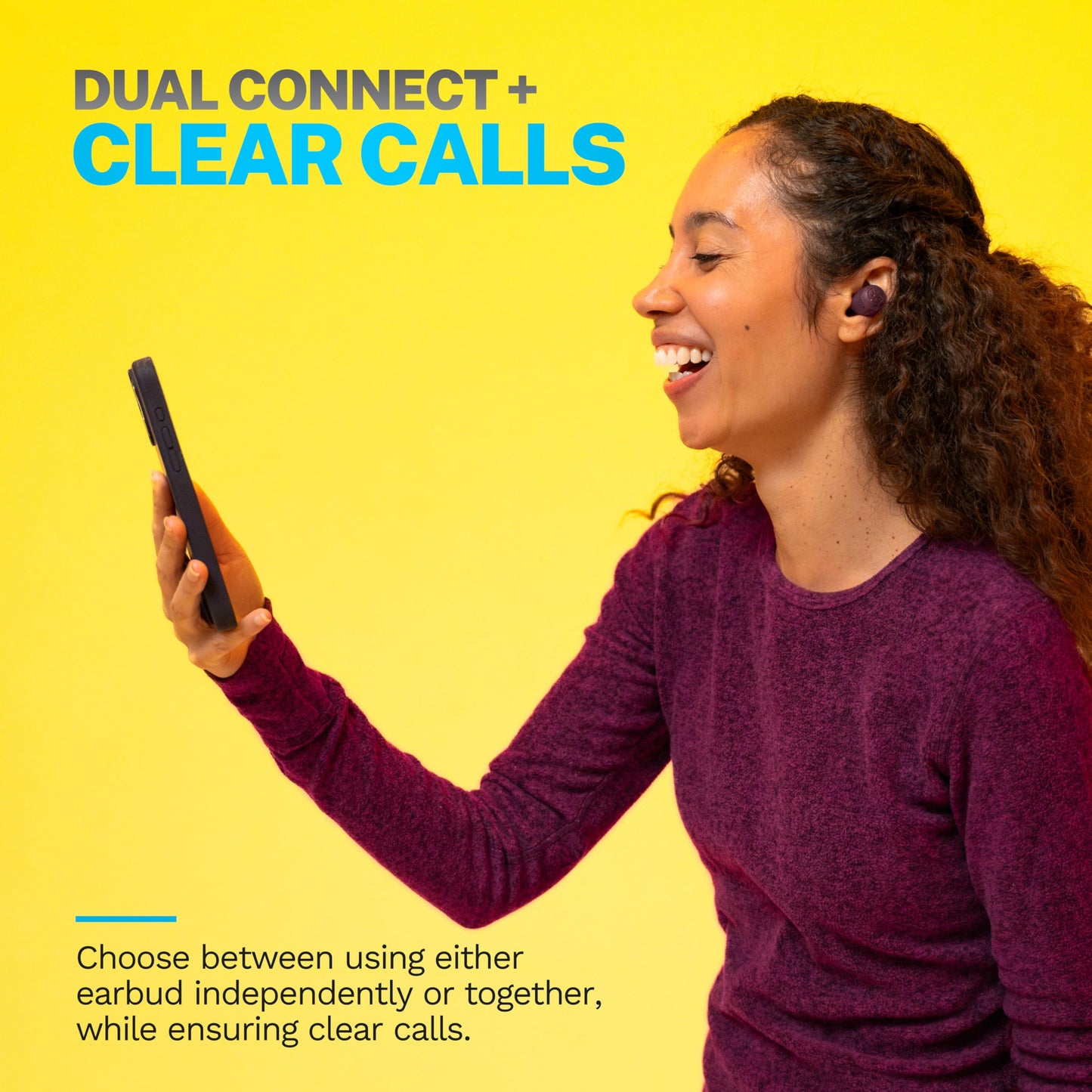 JLab Go Air Pop+ True Wireless Earbuds, in Ear Headphones, Bluetooth Earphones, 35H Playtime Ear Buds, Bluetooth Earbuds with Microphone, USB-C Charging Case, Dual Connect, EQ3 Sound, Black