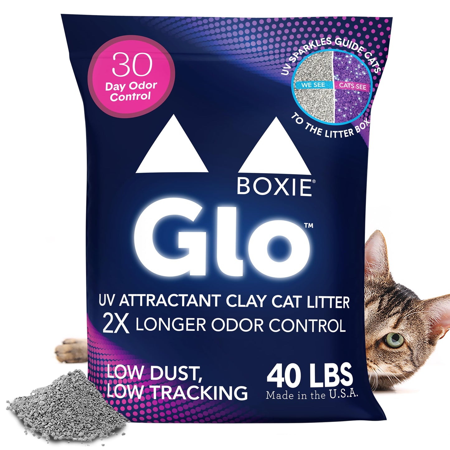 Boxie Probiotic Cat Litter, 40 Day Odor Control, Clumping Clay Kitty Litter, Odor Eliminating Probiotics, Dust-Free, No Fragrances No Fillers, 16 lb