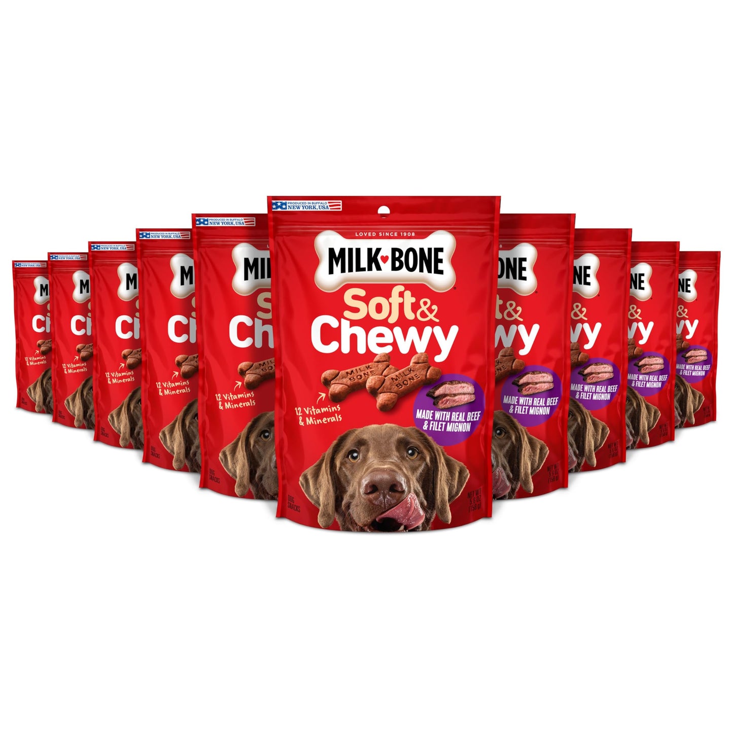 Milk-Bone Soft & Chewy Dog Treats, Beef & Filet Mignon Recipe, 25 Ounce