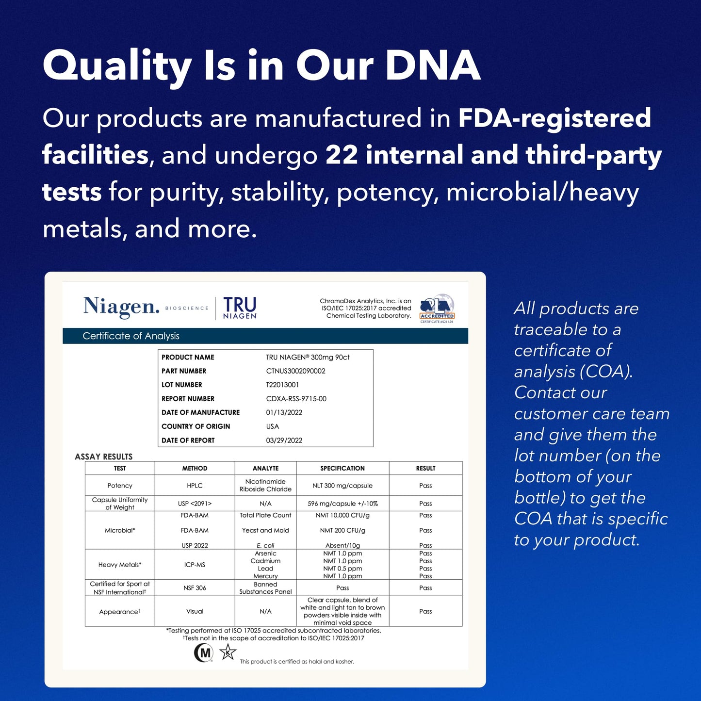 TRU NIAGEN Patented NAD Supplement for Anti Aging and Cell Regeneration, 300 mg Niagen, 90 Servings | Supports Cellular Energy, Brain, Muscle | Nicotinamide Riboside (NR) Take 1 Daily | 2 Bottles