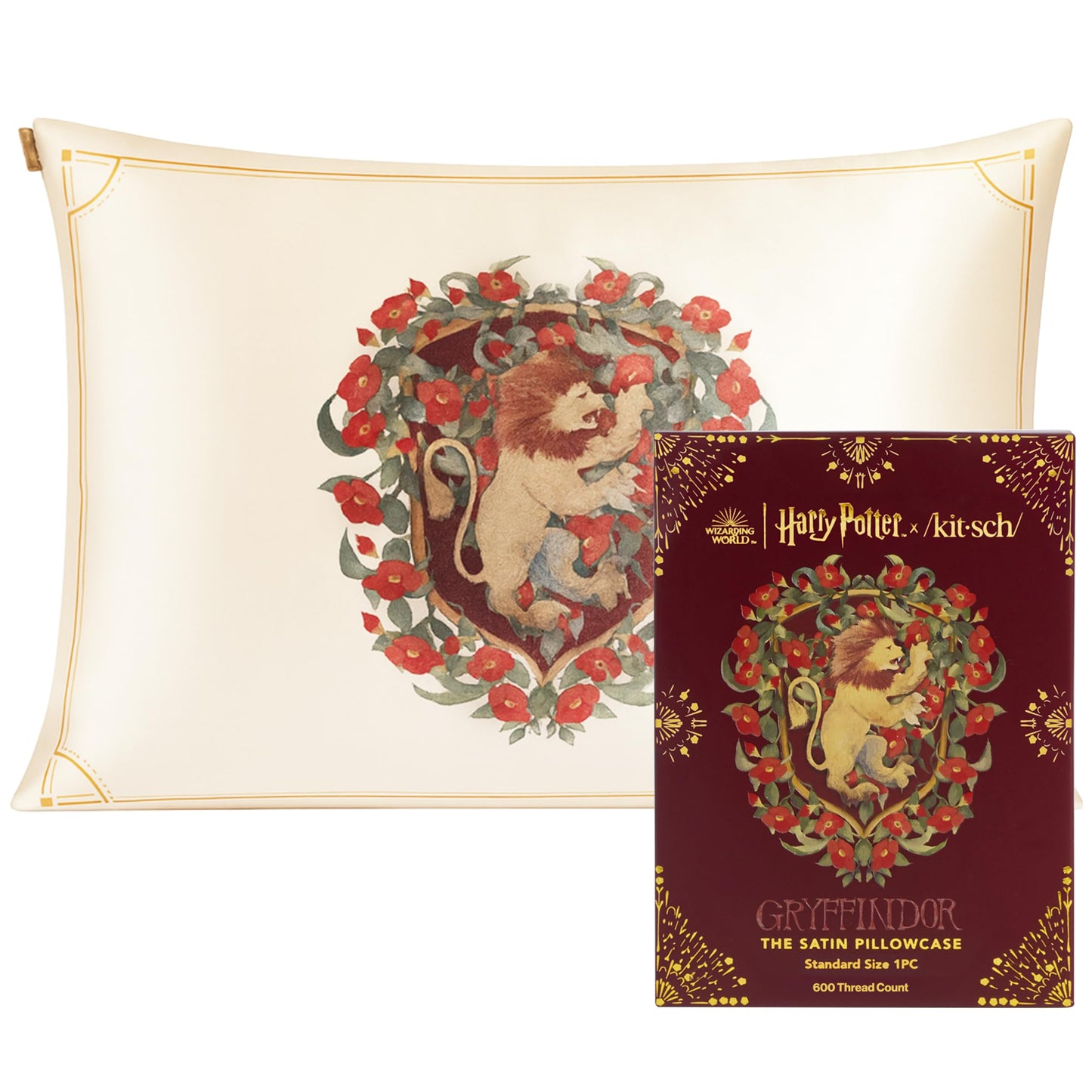 Kitsch x Elf North Pole - Satin Pillowcase with Zipper for Hair & Skin – Softer Than Silk, Cooling Pillow case, Wrinkle-Free, Machine Washable, Queen/Standard (19x26)