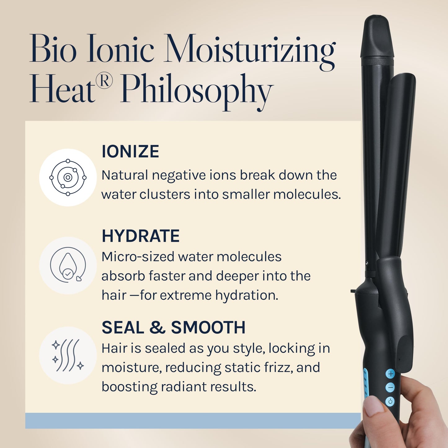Bio Ionic Long Barrel Styler,Curling Iron with Moisture Heat Technology & NanoIonic MX, Verstatile Curling Wand