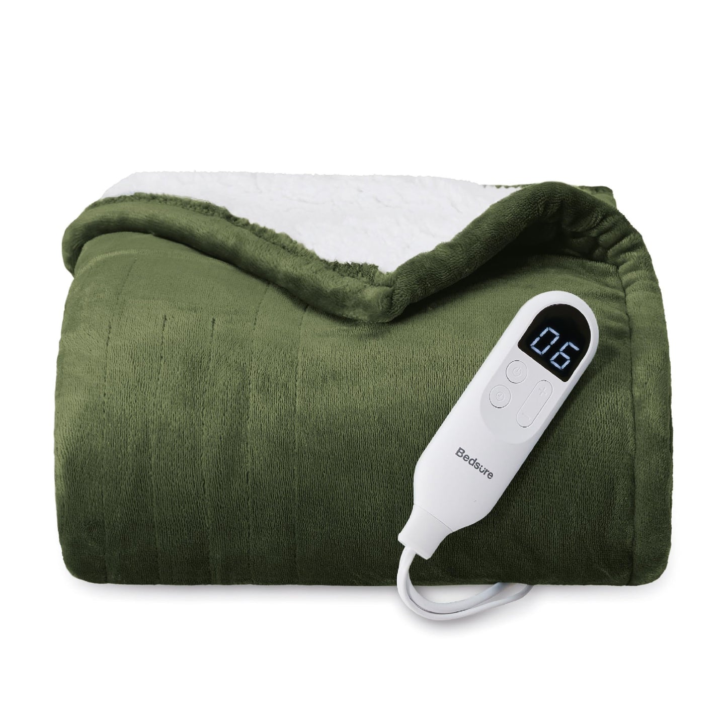 Bedsure Electric Blanket King Size - Dual Control Heated Weighted Blanket King with 10 Heat Settings, Fast Heating with 10 Time Settings (100x90 inches, Ivory)