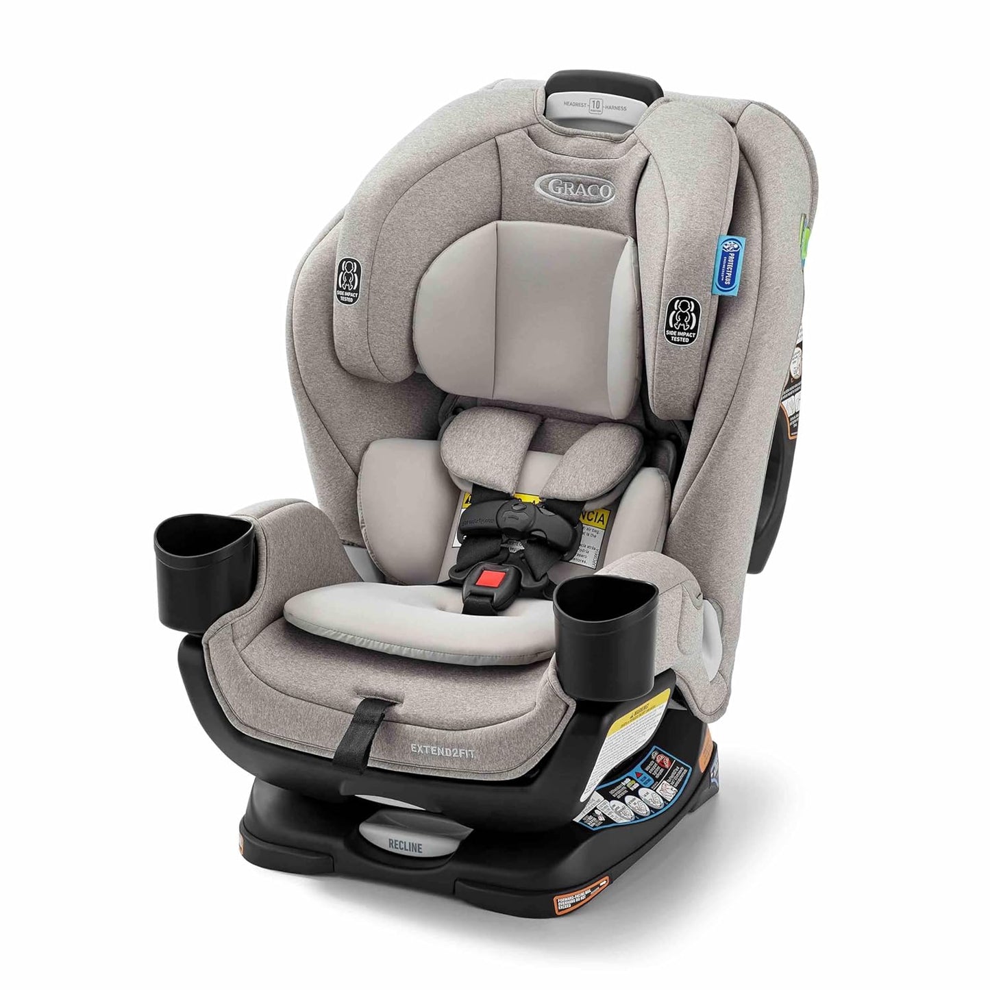 Graco Extend2Fit Convertible Baby Car Seat, Rear and Forward Facing, Adjustable Extension Panel for Extra Legroom, Gotham